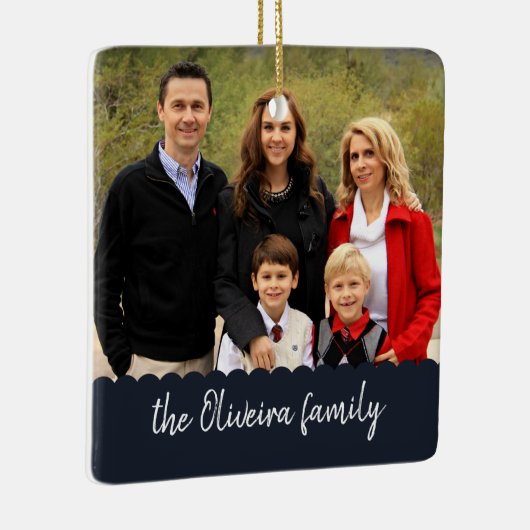 Foto Familienaam Double Sided Afbeelding C Keramisch Ornament (Rechts)