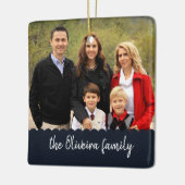 Foto Familienaam Double Sided Afbeelding C Keramisch Ornament (Links)