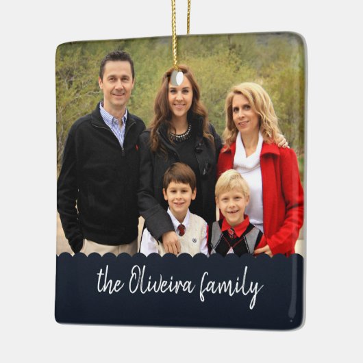 Foto Familienaam Double Sided Afbeelding C Keramisch Ornament (Links)