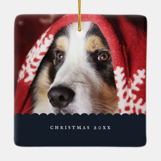 Foto Familienaam Double Sided Afbeelding C Keramisch Ornament (Achterkant)