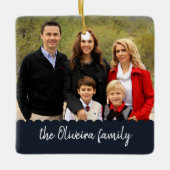 Foto Familienaam Double Sided Afbeelding C Keramisch Ornament (Voorkant)