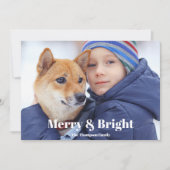 Foto Familienaam Merry en Bright Holiday Kaart (Voorkant)