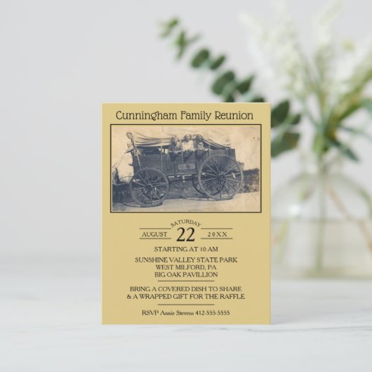  foto familiereünie uitnodiging briefkaart (Staand voorkant)