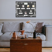 Foto Family Tree Daisy Art Border op Donkergrijs Poster