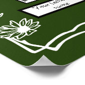 Foto Family Tree Daisy Art Border op Groen Poster (Hoek)