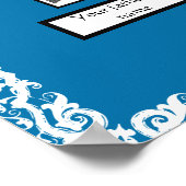 Foto Family Tree Lace Look Border op Blauw Poster (Hoek)