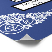 Foto Family Tree Roos Tekenrand op blauw Poster (Hoek)