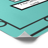 Foto Family Tree smeedijzeren look Border op Blauw Poster (Hoek)