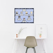 Foto Family Tree wervelrand op blauw