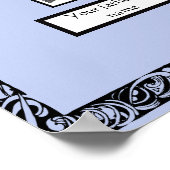 Foto Family Tree  wervelrand op blauw Poster (Hoek)