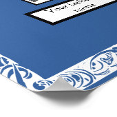 Foto Family Tree White Swirled Border op blauw Poster (Hoek)