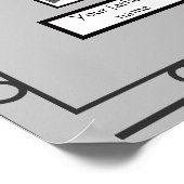 Foto Family Tree Wrought Iron Look Border op grijs Poster (Hoek)