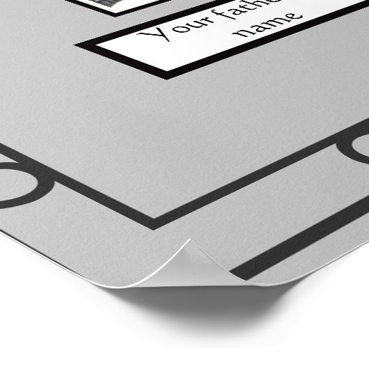 Foto Family Tree Wrought Iron Look Border op grijs Poster (Hoek)