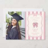 Foto Fancy Coquette Roze Bow Nurse Afstuderen Aankondiging (Voorkant)