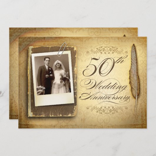  foto fancy uitnodigingen tot vijftig jaar (Voorkant / Achterkant)