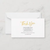 Foto Faux Gold Hand-Lettered Weddenschap Hartelijk Notitiekaartje (Achterkant)