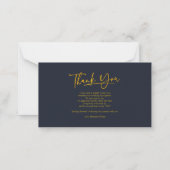 Foto Faux Gold Hand-Lettered Weddenschap Nee Notitiekaartje (Achterkant)