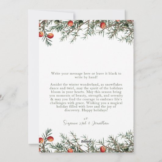 Foto Feestelijk Kerstgroen Feestdagenkaart (Achterkant)