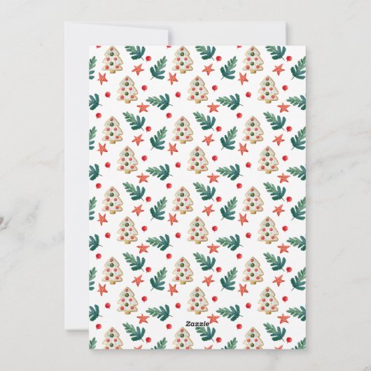 Foto, feestkoekjes en Greenery Dit is het seizoen Feestdagenkaart (Achterkant)