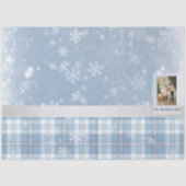 Foto Feliz Navidad Elegante Azul  Tissuepapier (Voorkant)