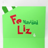 Foto Feliz Navidad Spaans Xmas Feestdagen Drieluik Wenskaart (Binnenzijde eerst)
