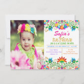 FOTO - Fiesta 1e Verjaardag Glitter uitnodiging (Voorkant)