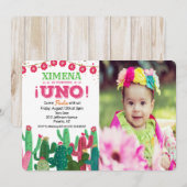 Foto Fiesta 1e Verjaardag uitnodiging (Voorkant / Achterkant)