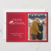 Foto Fiesta Navideña Christmas Party Invitation Kaart (Voorkant)