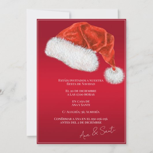 Foto Fiesta Navideña Christmas Party Invitation Kaart (Achterkant)