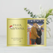 Foto Fiesta Navideña Christmas Party Invitation Kaart (Staand voorkant)