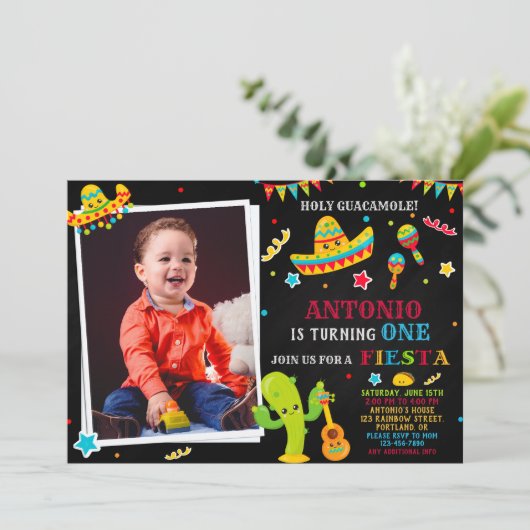 Foto Fiesta-uitnodiging Fiesta-verjaardaguitnodigi Kaart (Staand voorkant)