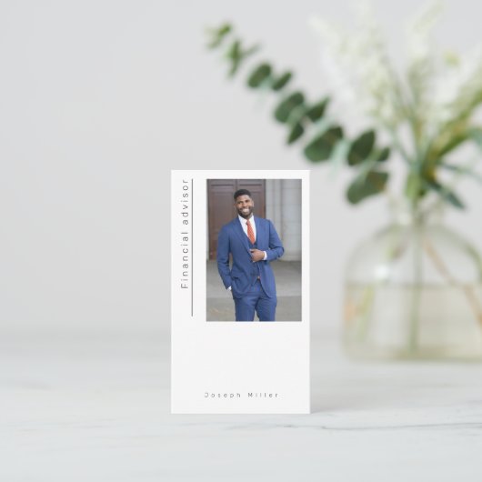 Foto financieel adviseur investment Visitekaartje (Staand voorkant)