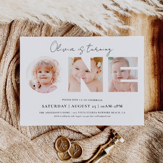 Foto: First Birthday, 1st Birthday Invitation Kaart