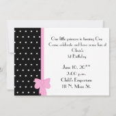 Foto: First Birthday Party Invitation roze Kaart (Achterkant)