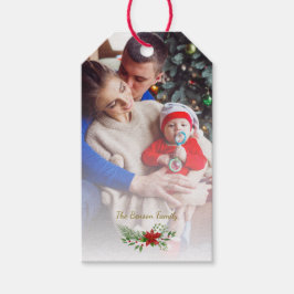 Foto: First Kerstfeest Baby Poinsettia Cadeaulabel
