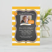 Foto: First Pumpkin Birthday Party Invitation Kaart (Staand voorkant)