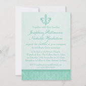 Foto Fleur De Lis stijl munt bruiloft uitnodiging (Achterkant)