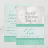 Foto Fleur De Lis stijl munt bruiloft uitnodiging (Voorkant / Achterkant)