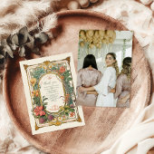 Foto  Floral Art Nouveau Vrijgezellenfeest Bedankkaart