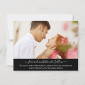 Foto Floral Beige Blush Gold Black Save the Date Aankondiging (Achterkant)