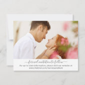 Foto Floral Beige Blush Rozen Gold Save the Date Aankondiging (Achterkant)