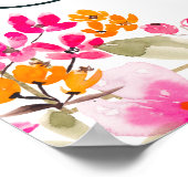 Foto Floral Boho bloemengouden script afstuderen Poster (Hoek)