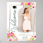 Foto Floral Boho bloemengouden script afstuderen Poster (Voorkant)