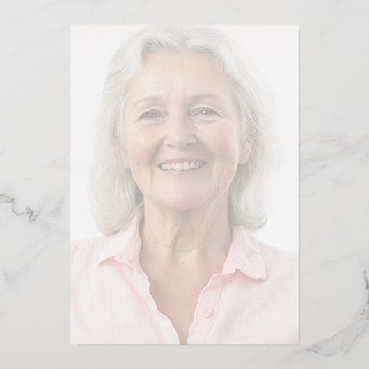 Foto Floral Butterfly Pink Memorial Service Folie Uitnodiging (Achterkant)