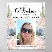 Foto Floral Celebrating the life Funeral Poster (Voorkant)
