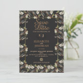 Foto Floral Chic Wedding Save the Date Invitation Kaart (Staand voorkant)