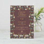 Foto Floral Chic Wedding Save the Date Invitation Kaart (Staand voorkant)