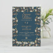 Foto Floral Chic Wedding Save the Date Invitation Kaart (Staand voorkant)