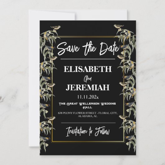 Foto Floral Classic Wedding Save the Date Kaart (Voorkant)