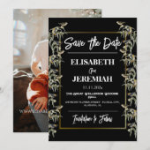 Foto Floral Classic Wedding Save the Date Kaart (Voorkant / Achterkant)